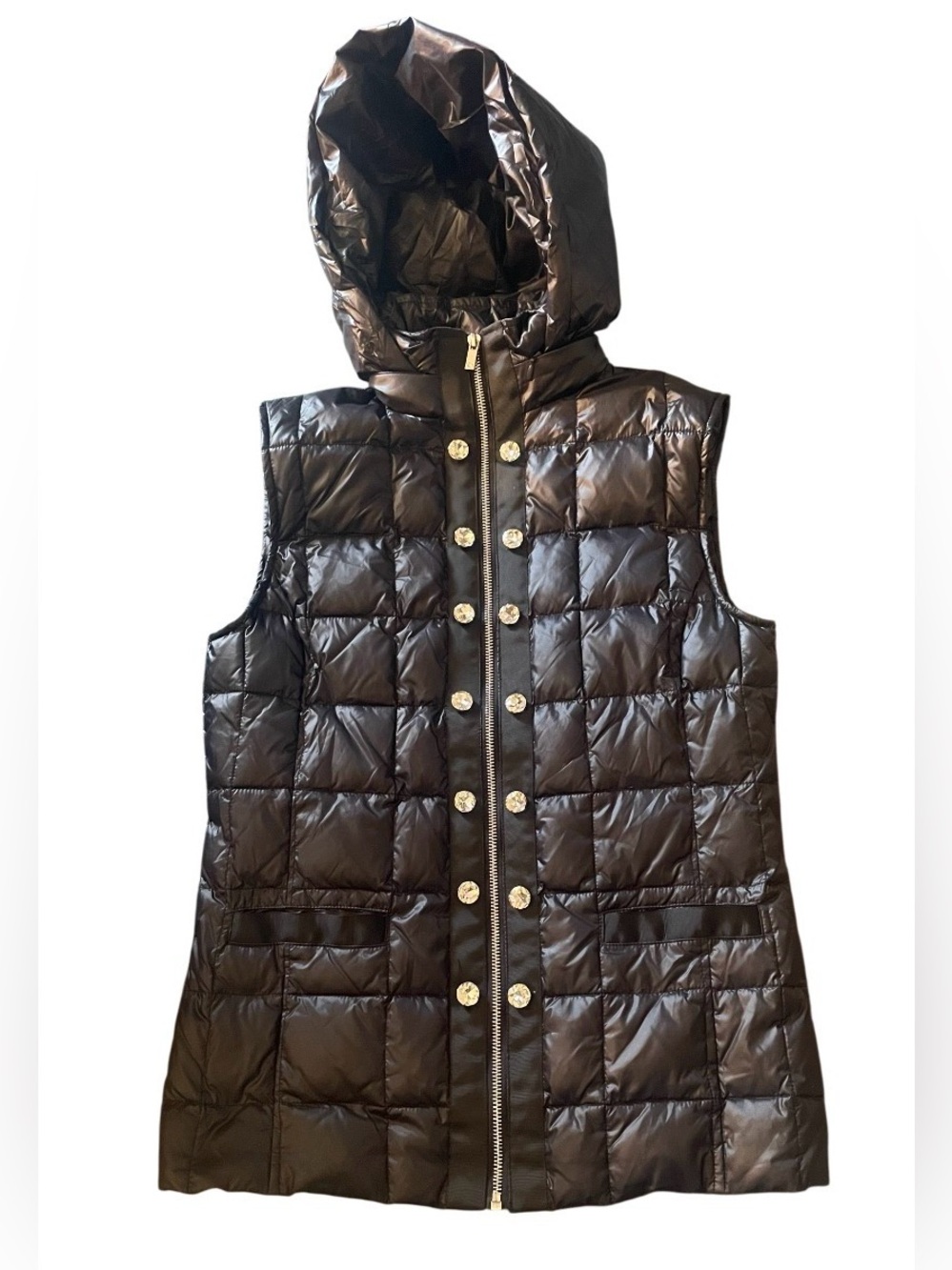 Ciao Milano CM 1969 Celia Women’s Black Goose Down Vest Full Zip Pockets Size S